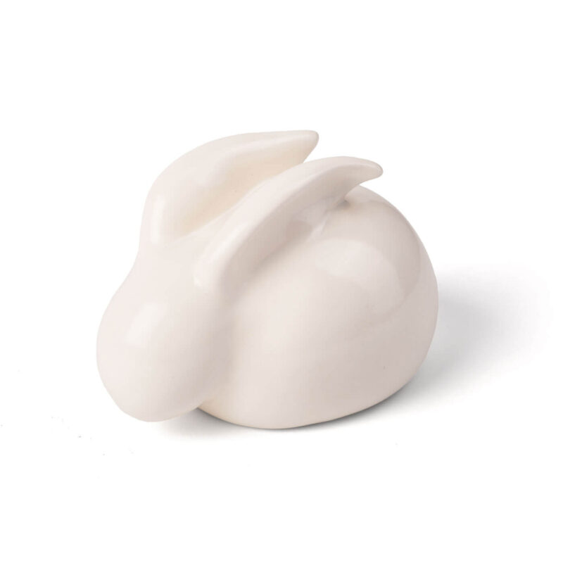 White Ceramic Rabbit Urn