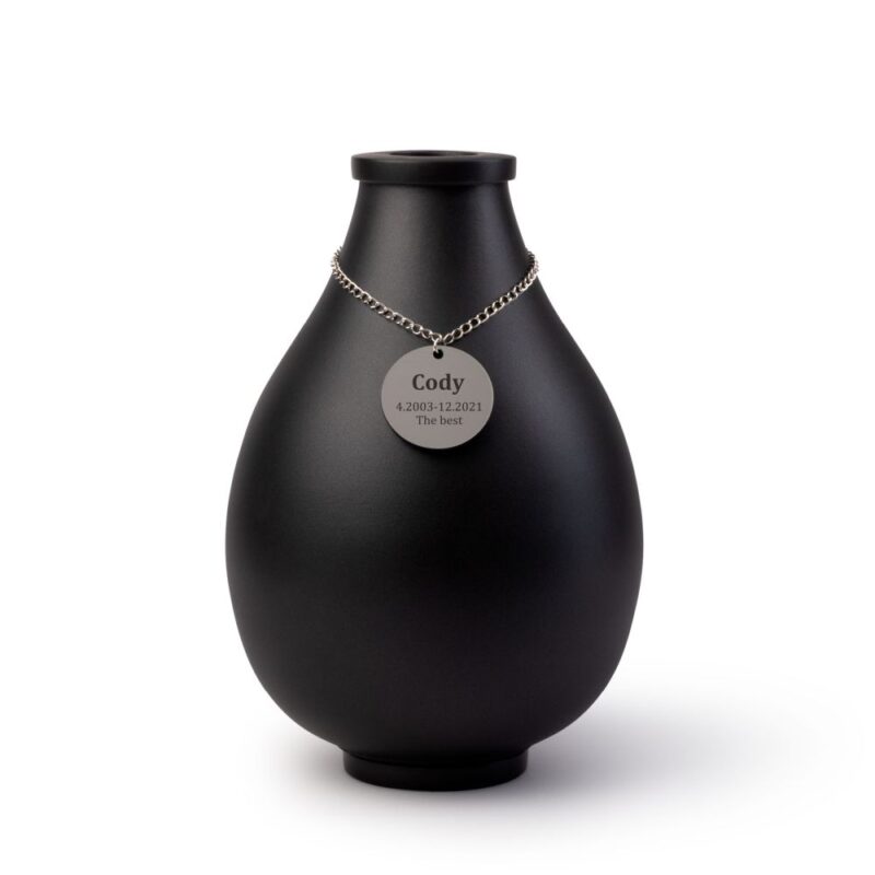 Pet Memorial Vase Urn Black